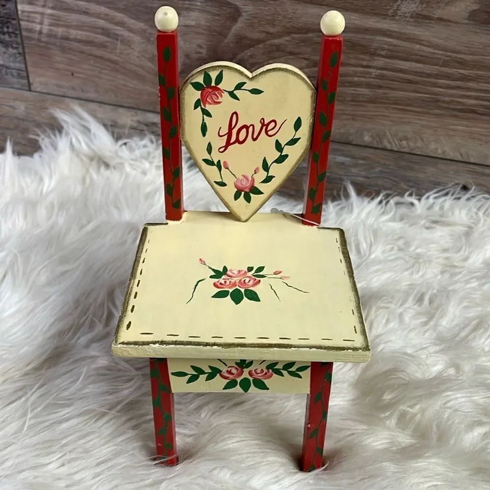 Homespun Creations Wooden Chair 8 1/2” Tall” for Dolls or Decoration